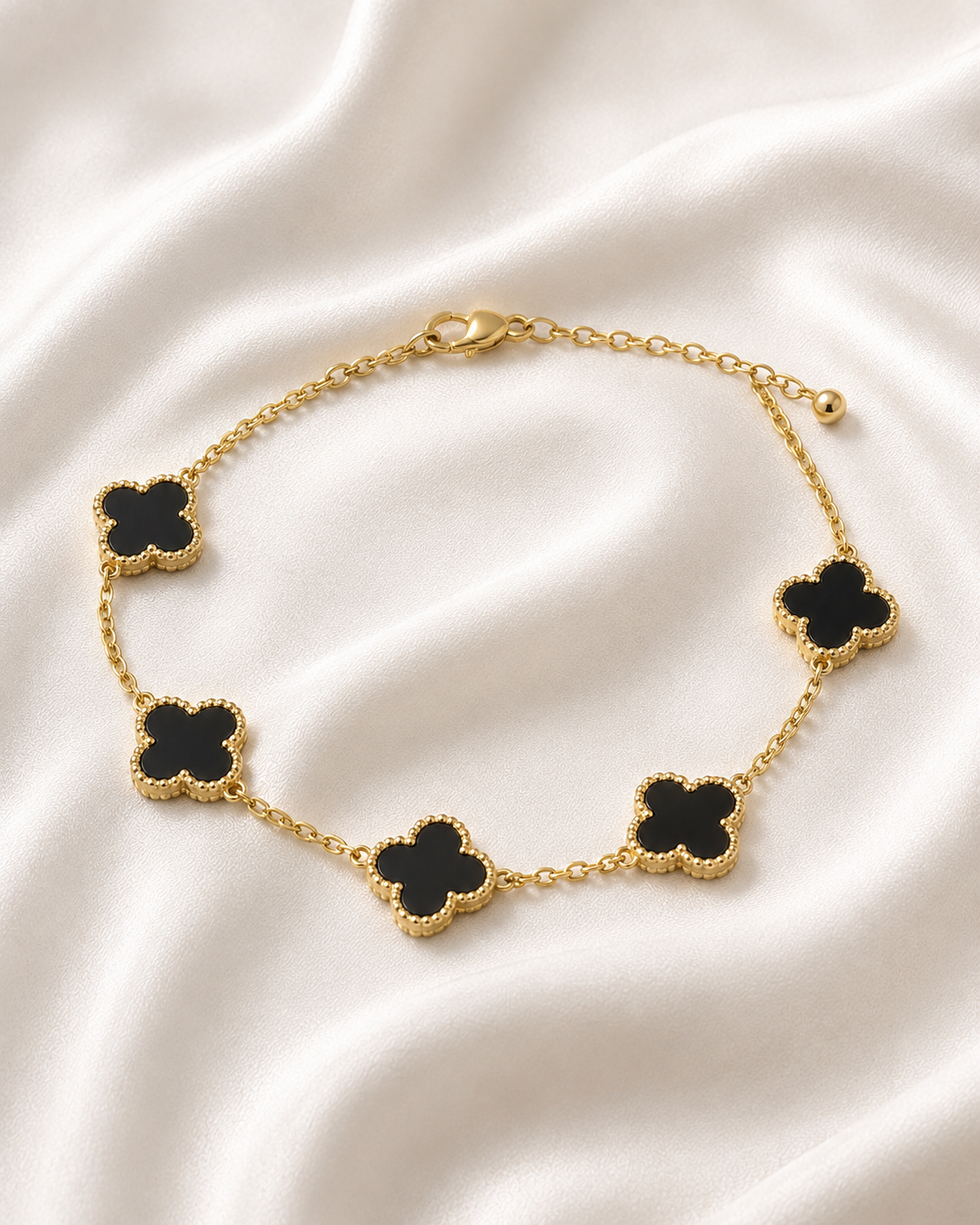 B2 Black Clover Gold-Tone Charm Bracelet - Image 1