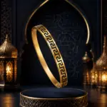 Gold & Black Greek Key Bangle