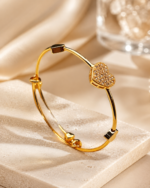 Heart Charm Gold-Tone Bangle
