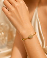 Heart Charm Gold-Tone Bangle - Image 2