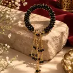 Black Beaded Gold Chain Bracelet