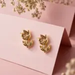 Golden Flower Stud Earrings