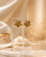 Golden Rose Stud Earrings