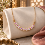 Pink & White Stone Floral Necklace