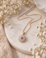 Pink & White Stone Pendant