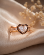 Heart Stone-Studded Ring