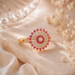 Pink & White Stone Statement Ring