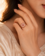 Pink & White Stone Statement Ring - Image 2