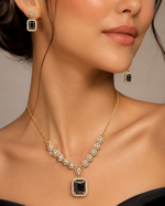 Black Square Stone Jewelry Set - Image 2