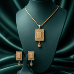 Rectangle Necklace & Earrings Jewelry Set