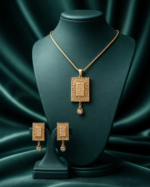 Rectangle Necklace & Earrings Jewelry Set