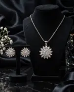 Silver Tone Floral Jewellery Set